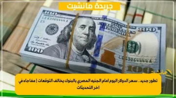 تطور جديد.. سعر الدولار اليوم أمام الجنيه المصري بالبنوك يخالف التوقعات | مفاجأة في آخر التحديثات